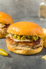 Homemade Chicago Style Pork Chop Sandwich