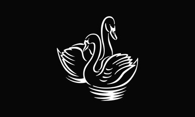 Swan hand print vector