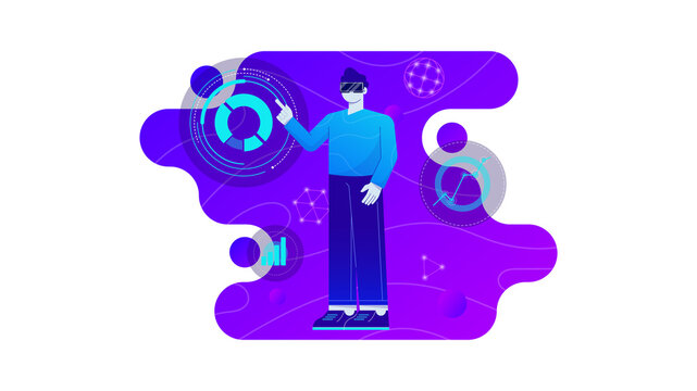 gradient flat design of metaverse