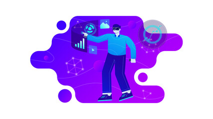 gradient flat design of metaverse