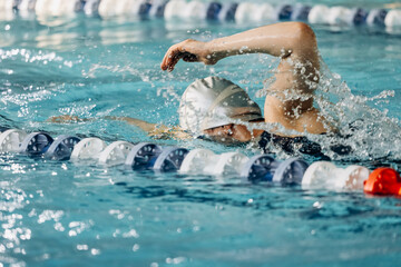 Swimming crawl in the sports pool