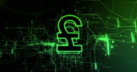 Image of pound symbol over black background