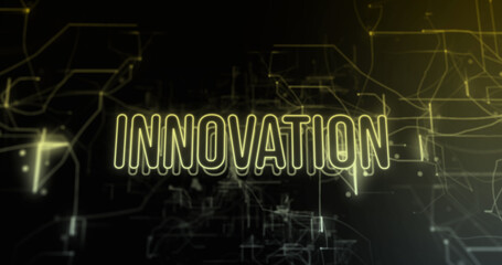 Image of innovation text over black background