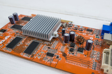 Printed computer motherboard with microcircuit