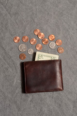 wallet with coins