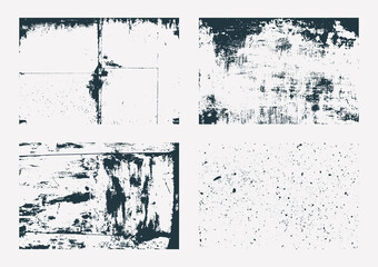 Set of monochrome abstract vector grunge textures.
