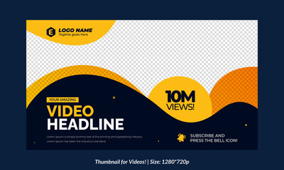 Editable Thumbnail for vidoes and all social platforms usable in your all videos Editable Premium Vector, Customizable Thumbnails fully customizable	