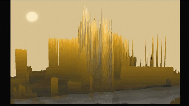 Cities - Yellow Silhouette, Desert Sandstorm