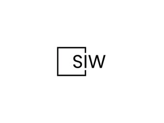 SIW Letter Initial Logo Design Vector Illustration