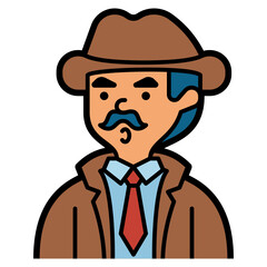 detective line icon