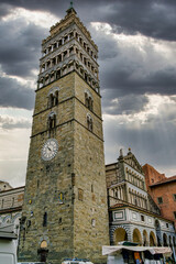Cathedral and bell tower of Pistoia Tuscany Italy