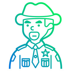 sheriff line icon