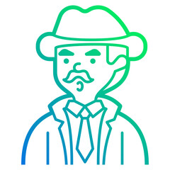 Obraz premium detective line icon