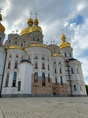 Assumption Cathedral or Dormition Cathedral of Kiev Pechersk Lavra Monastery Complex, Ukraine. Religion concept