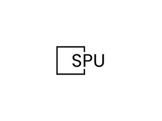 Fototapeta premium SPU letter initial logo design vector illustration