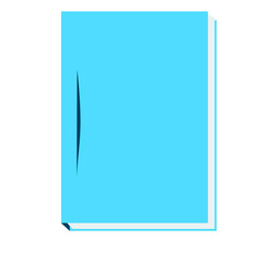 Closed blue blank book mockup, Blank hardcover book isolated on white background with clipping path.