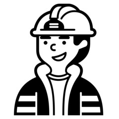 firefighter line icon