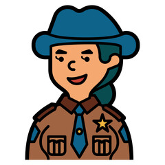 sheriff line icon