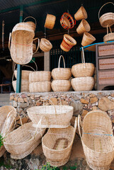 sale of handmade straw baskets