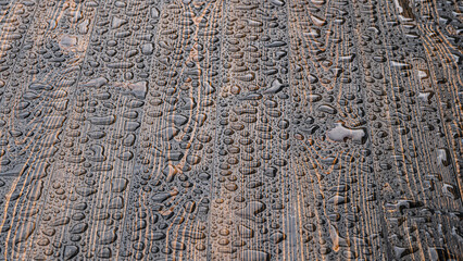 raindrops on a wooden table. wooden texture