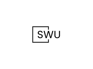 SWU Letter Initial Logo Design Vector Illustration