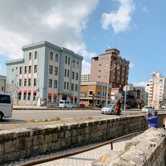 Obraz premium street in the town in Hokkaido