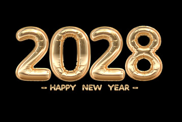 2028 Happy New Year Golden Balloon Banner