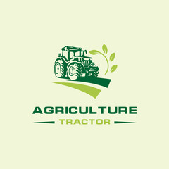 Tractor Farm Agriculture Logo Design Vector Illustration