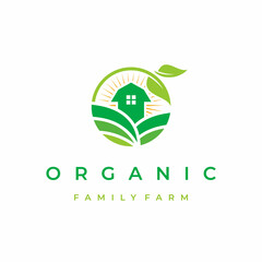Green Nature Farm Agriculture Logo Design Vector Illustration