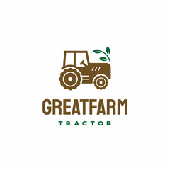 Tractor Farm Agriculture Logo Design Vector Illustration