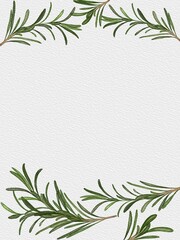 Hand drawn illustrations water color style of rosemary on white background. Design for Frame, Wallpaper, Print, Card, Cover and Web design.