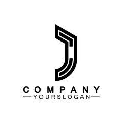 Creative abstract monogram Letter J logo icon design