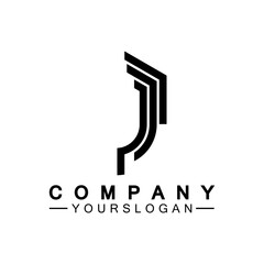 Creative abstract monogram Letter J logo icon design