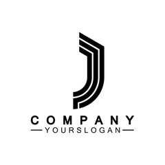 Creative abstract monogram Letter J logo icon design