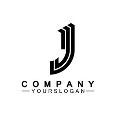 Creative abstract monogram Letter J logo icon design