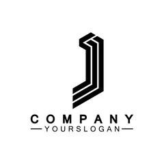 Creative abstract monogram Letter J logo icon design