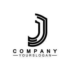 Creative abstract monogram Letter J logo icon design