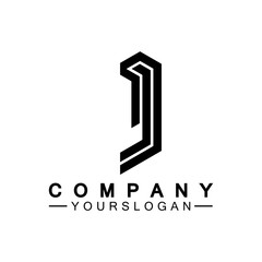 Creative abstract monogram Letter J logo icon design