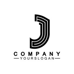 Creative abstract monogram Letter J logo icon design