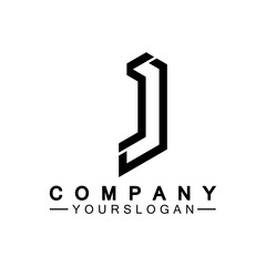 Creative abstract monogram Letter J logo icon design