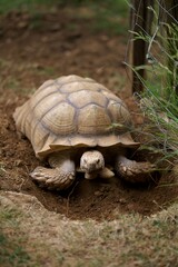 Obraz premium Tortue creuse un trou pour ses oeufs - reptile nature animal