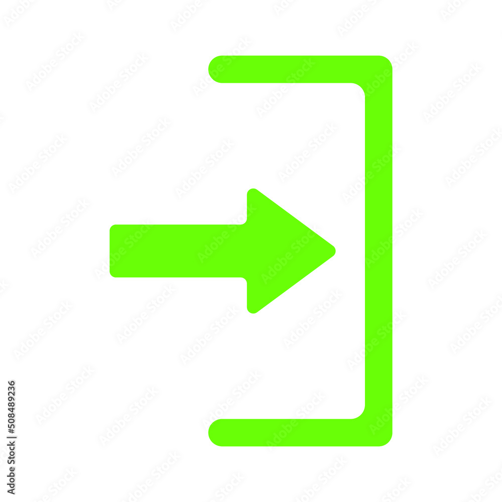 Poster exit vector icon. vector icon of door and arrows in flat style meaning exit. green exit sign. emerge