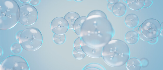 Abstract Modern Skin Care Collagen Serum Molecule