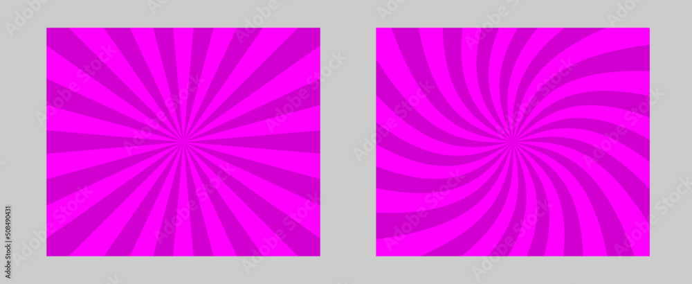 Aufkleber solar explosion sun burst effect. vector sunburst wallpaper. pink fuchsia color burst set sun rays b