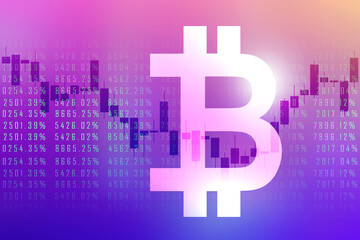 Obraz premium 2d rendering Stock market online business concept. business Graph with bit coin 