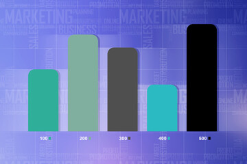2d rendering Stock market online business concept. business Graph
