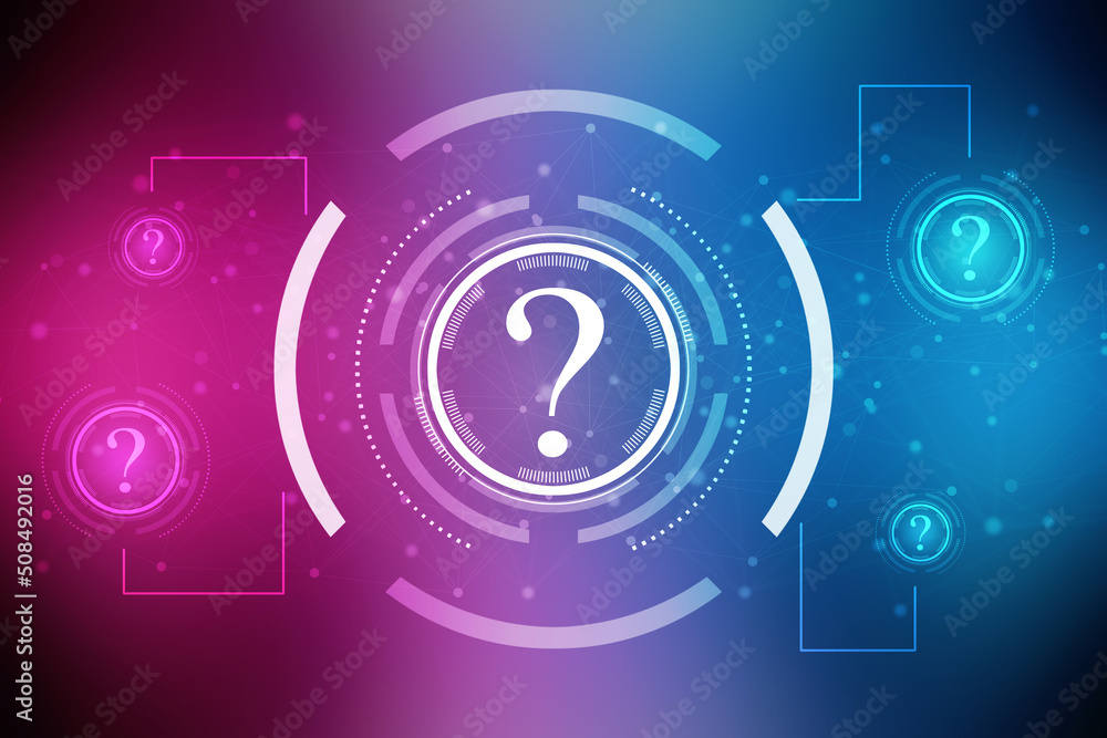 Poster 2d rendering question mark concept