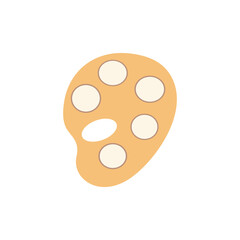 Palette for mixing paints. Tool for the artists work. Elements for drawing. Vector isolated illustration in flat style