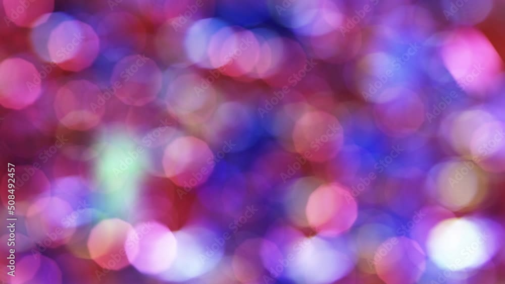 Poster beautiful looping 3d animation of the slow moving and blinking shining blue and violet light particl