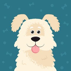 Cute happy dog with background